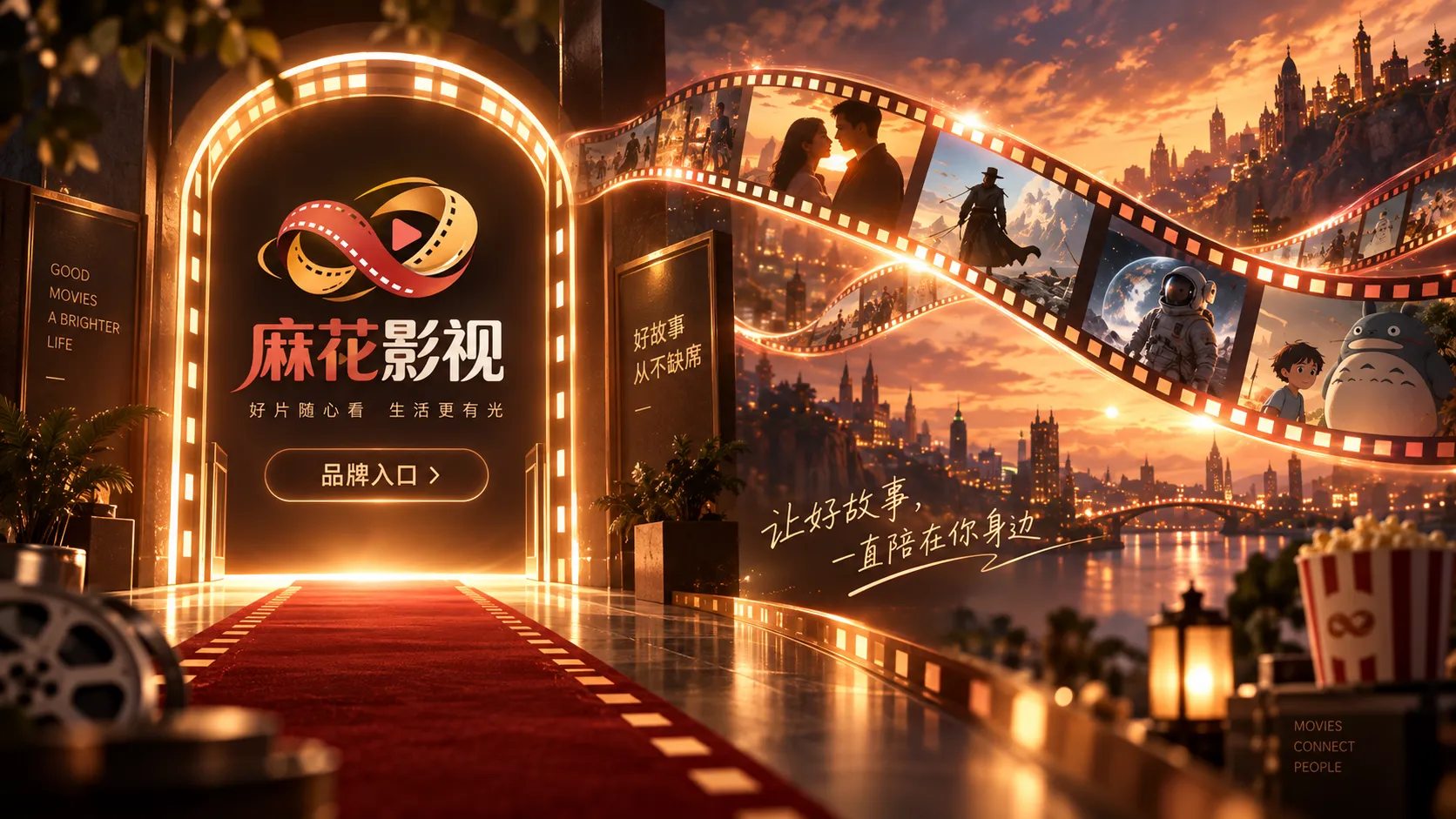 观影主题的宽幅视觉画面